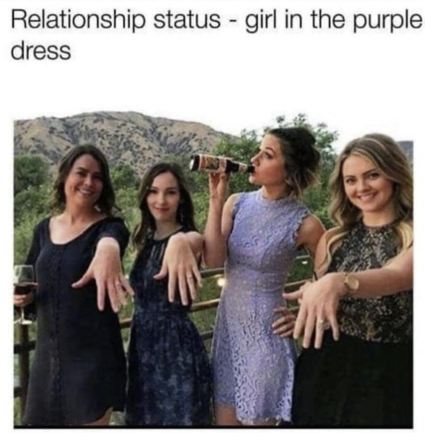 friendship - Relationship status girl in the purple dress